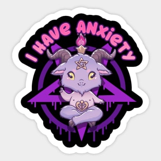 I have Anxiety - Creepy Cute Baphomet T-Shirt Sticker